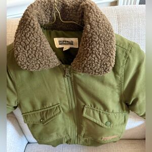 Buffalo David Bitton Olive Jacket with Fleece Collar